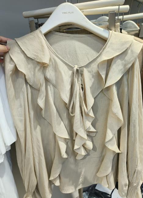 【直播专供款】ENJOY2023年秋季天丝荷叶边系带小衫套装 154247954 商品图0