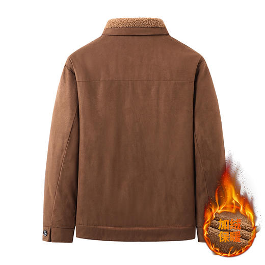 冬季新款棉衣鹿皮绒夹克男棉服男加绒加厚羊羔绒绒外套 商品图3