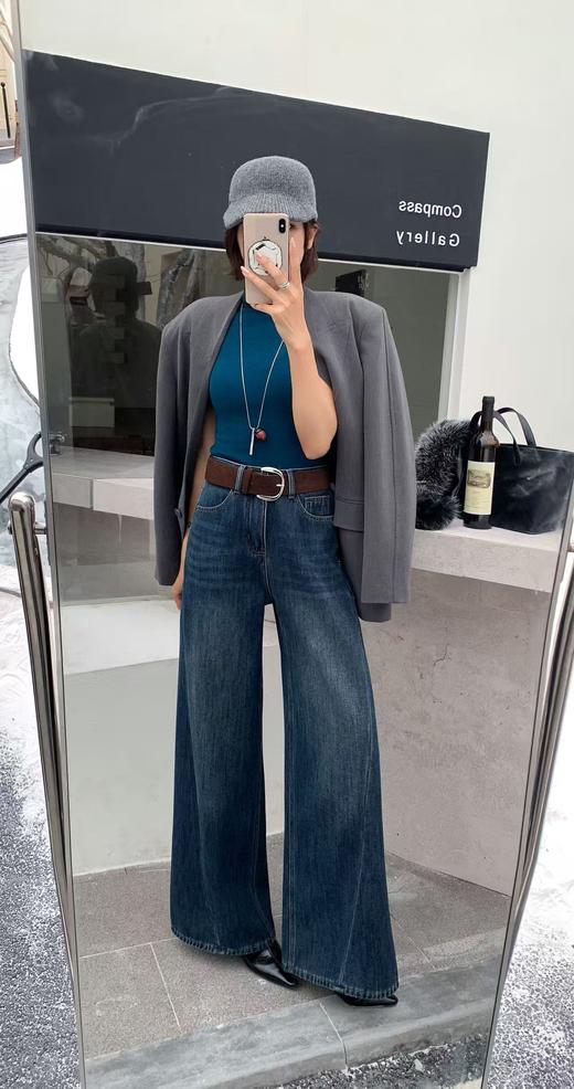 <曾小咸推荐>3色分割线加绒直筒牛仔裤（送腰带） 日常169.99/件 活动价109.99！！【预售款，预计3-15天发货】 商品图2