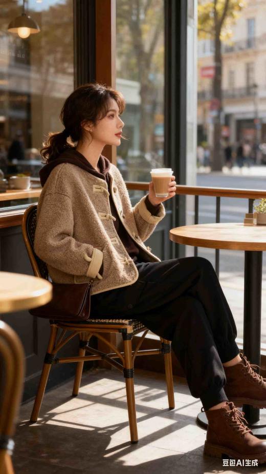 福利款  588199冬圈圈毛PU里，厚棉服，均码一个号，宽松版型，120斤以内均可穿着 商品图9