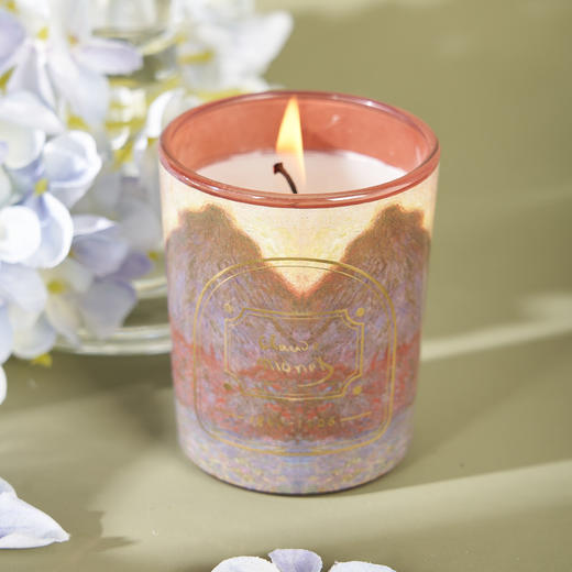 物兮物 致敬大师系列 莫奈 紫色睡莲 暖棕干草垛 香氛蜡烛 商品图2