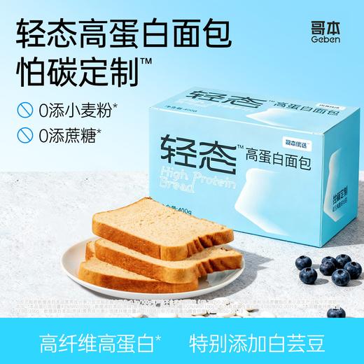 [控糖控碳] 哥本轻态高蛋白面包 原味款每百克碳水NVR仅5%！0淀粉添加 0蔗糖添加 0植物油添加 ！白面包 原味款每百克碳水NVR仅5%！ 商品图0