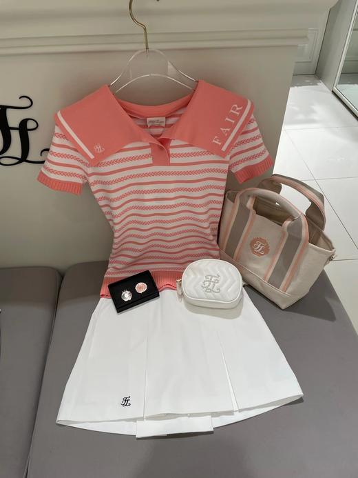 F家春夏新款女士海军领针织短袖搭配撞色条纹。W222141-20 商品图0