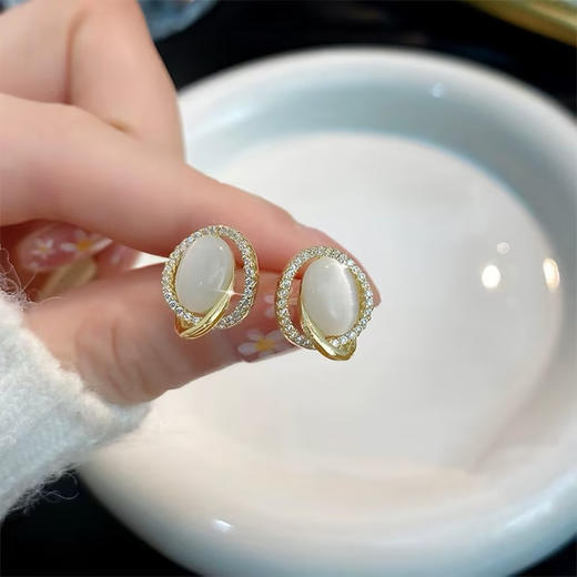 高级感猫眼系列耳夹气质大气精致独特耳环-纪念日百货门店同款 159464835 商品图2