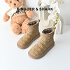经典鲨2025冬季专柜新款时尚菱格圆头加绒加厚平底雪地靴女KW322-558011 商品缩略图0
