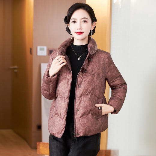 丁摩羽绒服女加厚保暖白鸭绒外套时尚冬装太太妈妈冬季獭兔领ALW 621682 商品图3