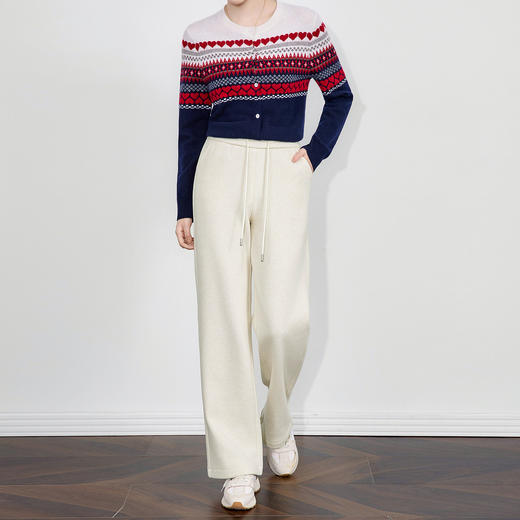 「高货wl」全新升级【铂金会员220/天猫289/差价69】(05213)洛诗琳加厚加绒糯米裤2025秋冬细条纹松紧腰显瘦直筒裤女 商品图0