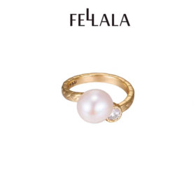 2楼Fellala/翡拉拉「福结」系列珍珠戒指高级感饰品货号925428803吊牌价899现价809
