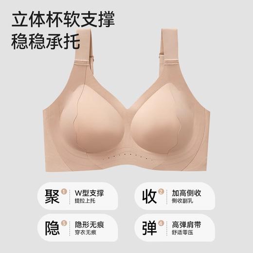 【果冻条软支撑❗️提拉上托防下垂】粉底液大码胖MM无痕内衣女无钢圈收副乳防下垂舒适聚拢文胸罩薄款。jb 商品图4