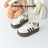 经典鲨2025年冬季专柜新品牛皮革圆头系带加绒休闲德训鞋女KW313-558181 商品缩略图0