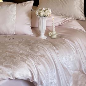 A类鎏金缎刺绣全棉磨毛四件套轻奢蝴蝶提花纯棉加厚被套床上用品