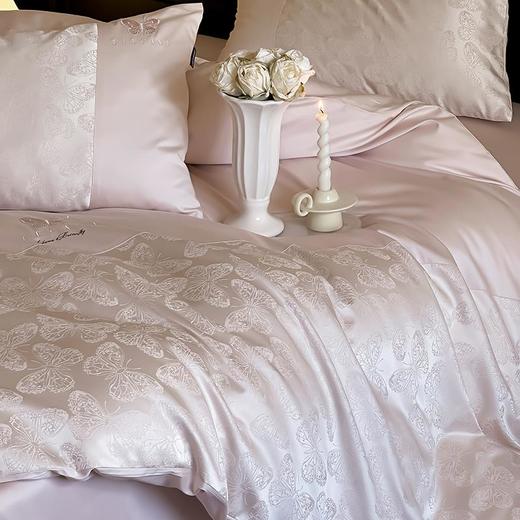 A类鎏金缎刺绣全棉磨毛四件套轻奢蝴蝶提花纯棉加厚被套床上用品 商品图0