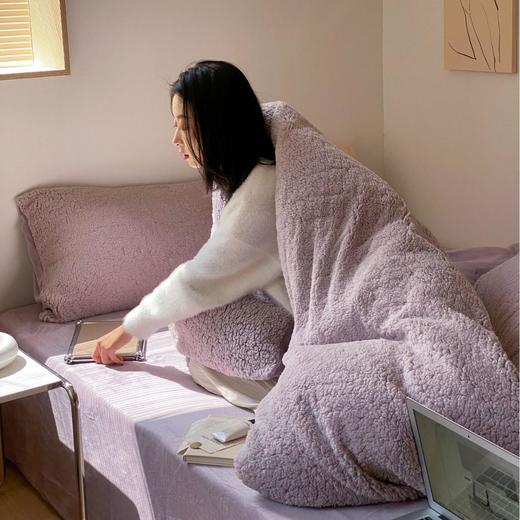 柔软体验感︱ins氛围加厚加密羊驼绒简约四件套冬保暖牛奶绒床品 商品图3