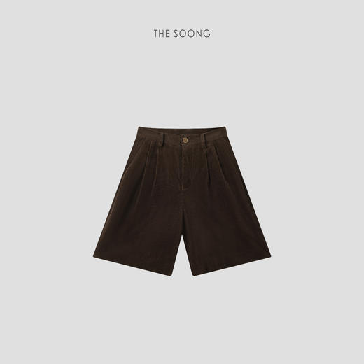 THESOONG"光影绒裤"复古纯棉哑光绒面灯芯绒五分休闲裤HWKZ8421 商品图0