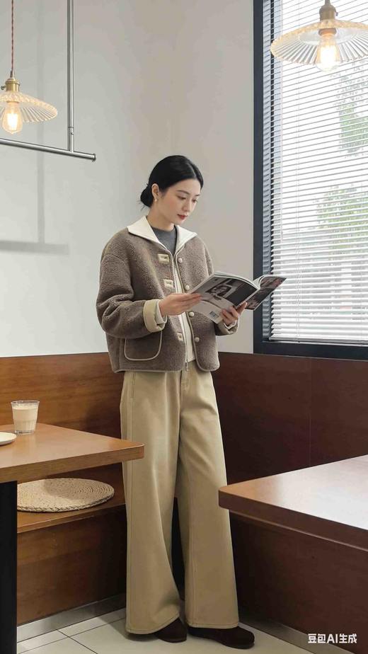 福利款  588199冬圈圈毛PU里，厚棉服，均码一个号，宽松版型，120斤以内均可穿着 商品图7