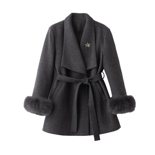 HR LDL2663知性风毛呢外套时尚气质优雅白鸭绒羽绒服 商品图4