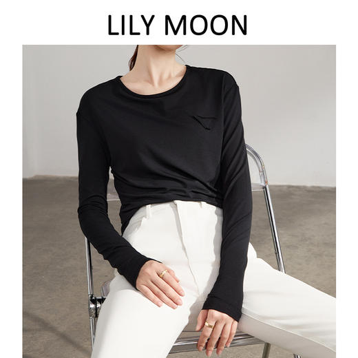 LILY MOON马油三角贴设计感打底衫 商品图8