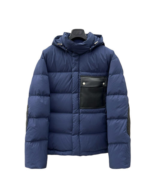 男款编织拼皮羽绒服la005 商品图0