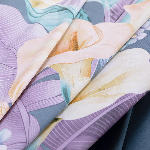 水星家纺全棉长绒棉60s抗菌印花四件套DH 芋见天南星 1.5米床 124800 商品图7