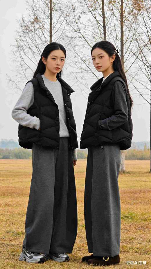 582794立领圆摆羽绒背心马甲，国标90绒子，鸭绒 商品图5