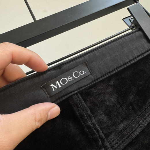 MO&CO复合水貂绒阔腿裤牛仔裤1216 商品图8