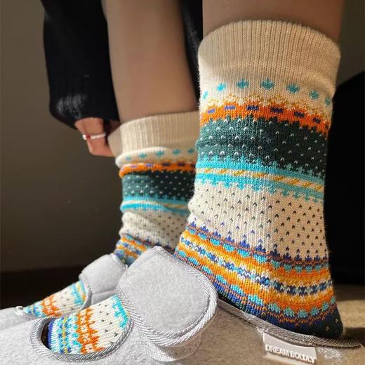 <曾小咸推荐>费尔岛风彩色中筒袜 日常价79/3双！ 活动价39.99/3双！【预售款，预计3-15天发货】 商品图6