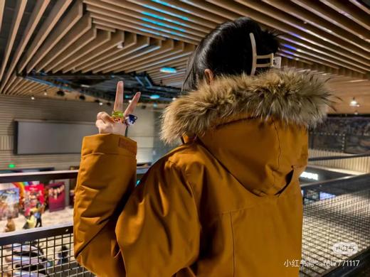 D121802加厚户外工装派克羽绒服中长款情侣款大毛领羽绒服 商品图7