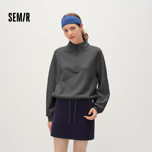 商场同款|森马卫衣女春短款宽松插肩袖2026新款时尚运动风套头衫 商品图1