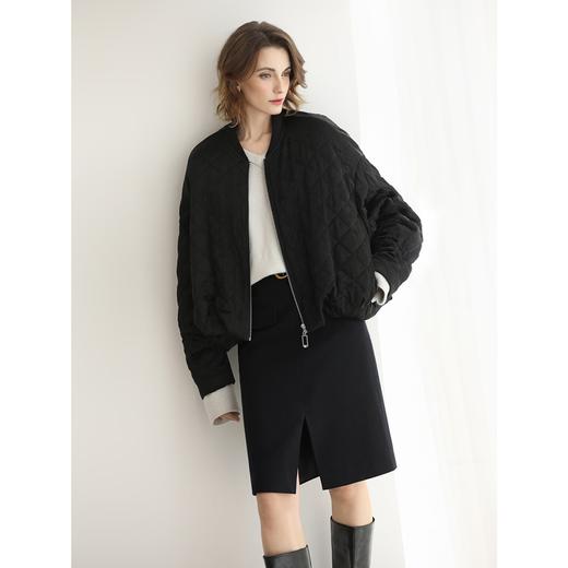 【瑕疵】COCOBELLA100%醋酸短款棉服女绗棉棒球服秋冬夹克外套MF3042 商品图2