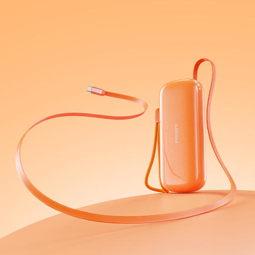 品胜 小肥皂30W伸缩线移动电源10000毫安 自带收缩Type-C线输出充电宝 商品图5