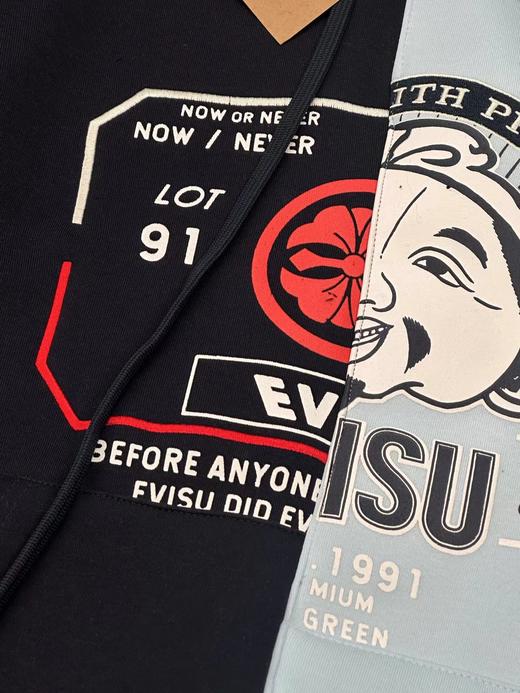 D121831冬季新款加绒加厚拼接连帽卫衣男女同款 商品图4