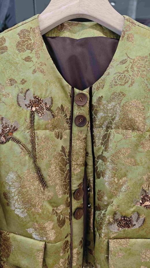 545239拼水貂毛短款鹅绒服 商品图5