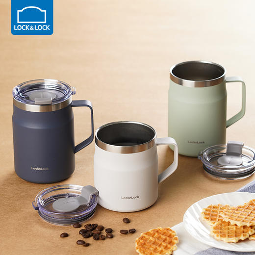 乐扣乐扣遇见马克杯保冷保温杯304不锈钢咖啡杯带盖办公室水杯女 LHC4282/4218 商品图0