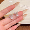小清新甜美猫眼石耳钉蝴蝶结闪锆高级感耳饰-160711830 商品缩略图3