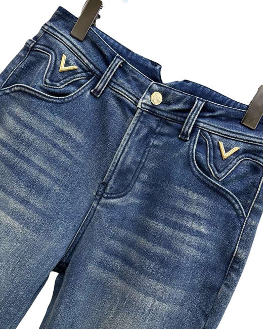 女款高腰微喇叭牛仔裤长裤la023 商品图2