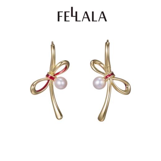 2楼Fellala/翡拉拉「福结」系列珍珠耳钉耳饰货号925428107吊牌价829现价746 商品图0