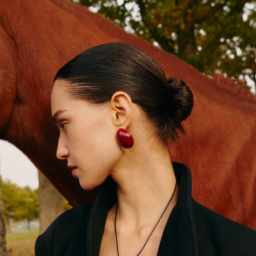 【新品上新】Mordern Art 现代艺术时期 | 星月圆形红色耳环 商品图3