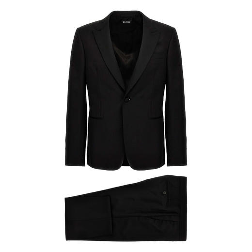 ZEGNA 杰尼亚 男士羊毛西服套装 黑色 717702A7 282KGQ 8 商品图0