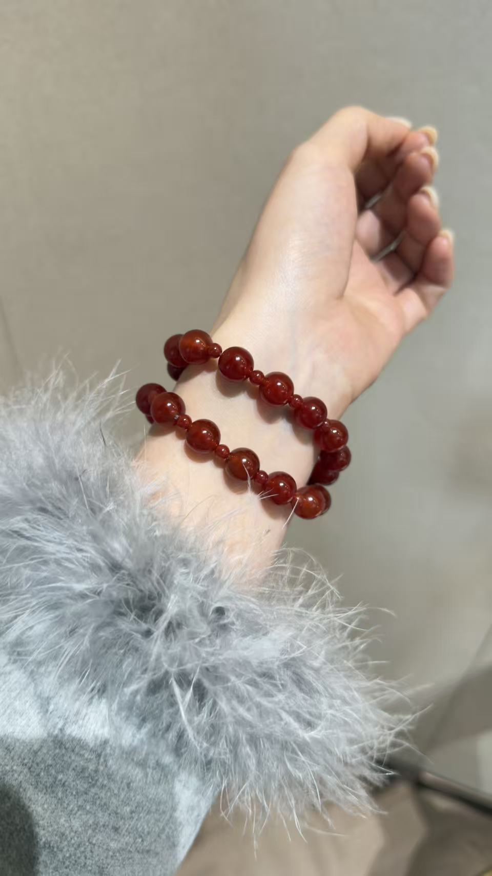 ⁶新年人手一条~赵露思同款【玛瑙】手链，可当多圈手串也可以项链，有证书，5-7天发货，48小时鉴赏期——SS06-QTT-XG