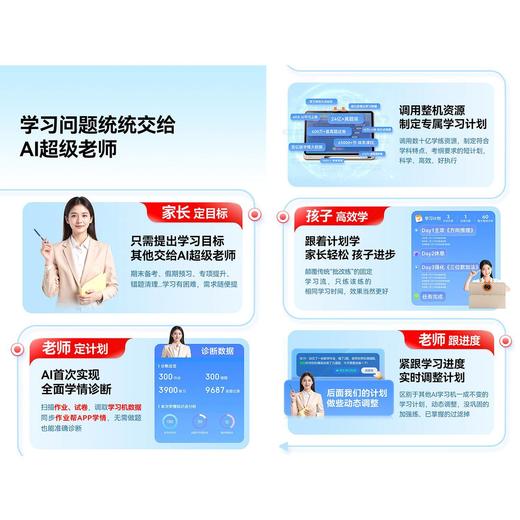 【下单请填写真实姓名和准确收货地址】作业帮学习机P50AI双模型1对1辅导练习小初高中通用英语护眼平板6+3（256g） 该产品不支持七天无理由  赠品：保护套+笔+支架 商品图4