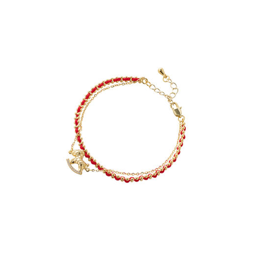 【“红”运相伴  耀启新年】三彩2026新款红绳双层手链木马吊坠女 商品图3