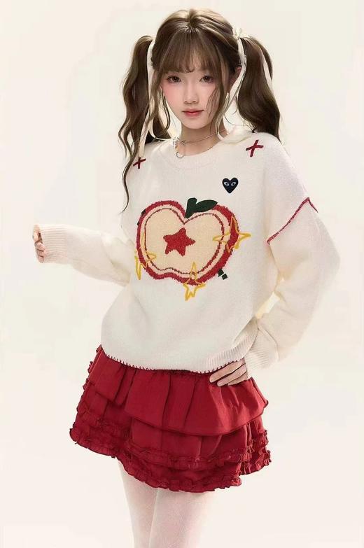 D121825童趣感基础圆领设计套头针织毛衣女 商品图4