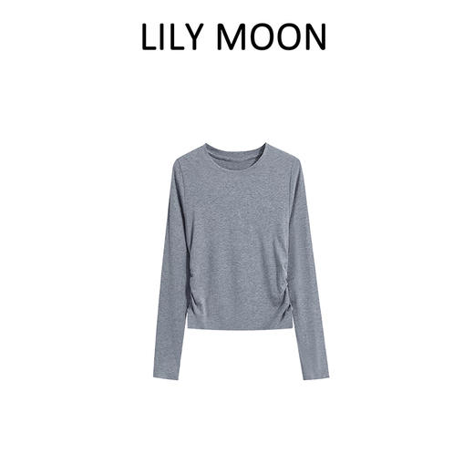 LILY MOON天丝羊毛设计感圆领长袖面膜T恤 商品图2