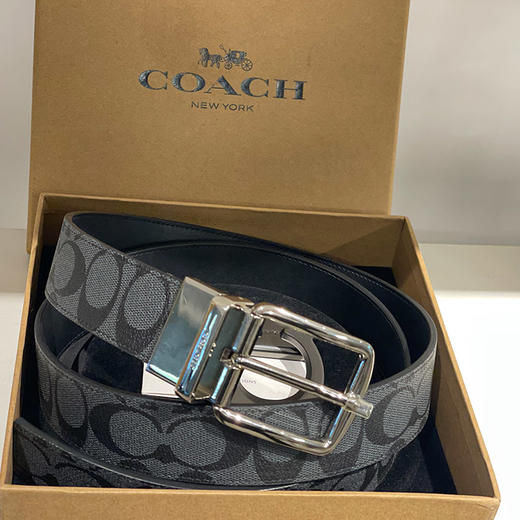 【圣诞送礼-COACH/蔻驰】男士商务休闲双头腰带经典商务皮带双面礼盒装 商品图5