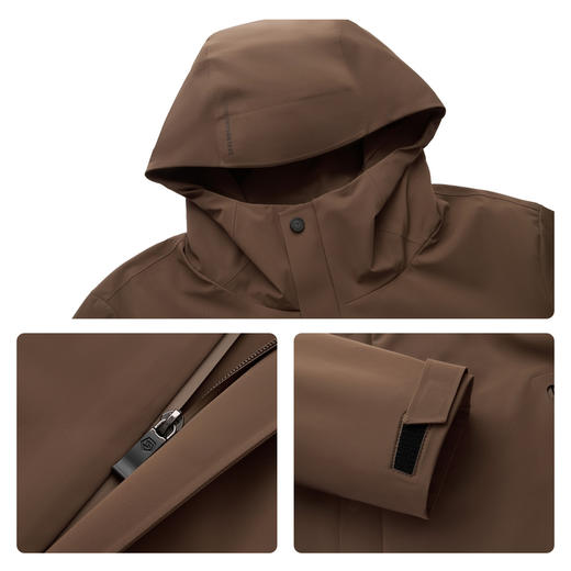 【拒水鸭绒】柒牌男士连帽羽绒服一衣三穿可脱卸内胆三防保暖外套 商品图3