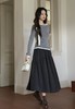 D121811冬季新款简约抽褶A字半身裙软糯百搭显瘦长裙 商品缩略图6
