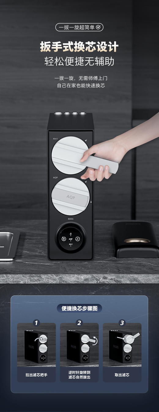 飞利浦（PHILIPS）净水器家用净水机厨下净水器AUT9321/AUT9322四合一复合滤芯AUT631CF/93 商品图0