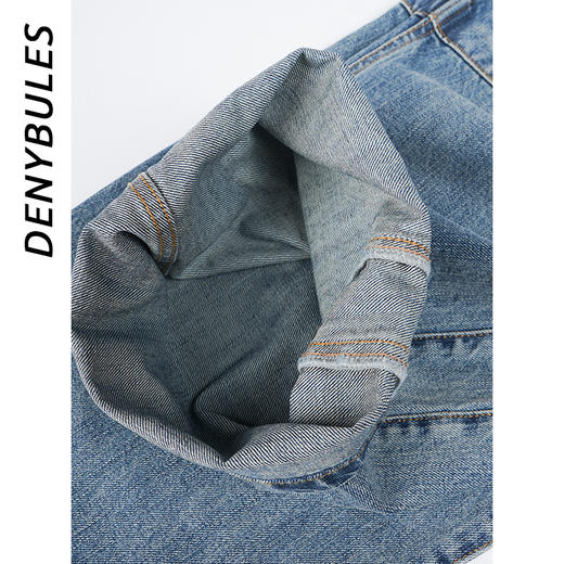 DENYBULES复古水洗松驰时髦弯刀牛仔裤 商品图4