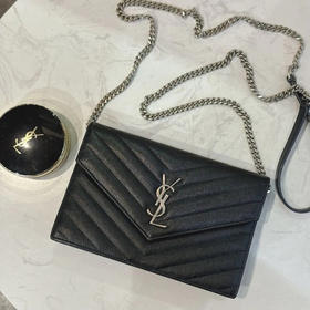 YSL 小号 黑金 鱼子酱 牛皮 信封包