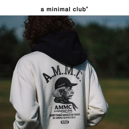 a minimal club【远红外发热】绵羊毛抓绒印花卫衣连帽保暖AM5BST04 商品图3